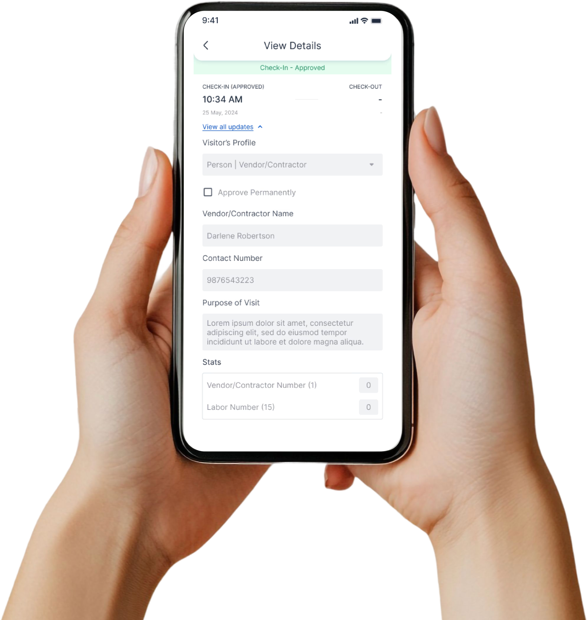 Visitor Management app screenshot